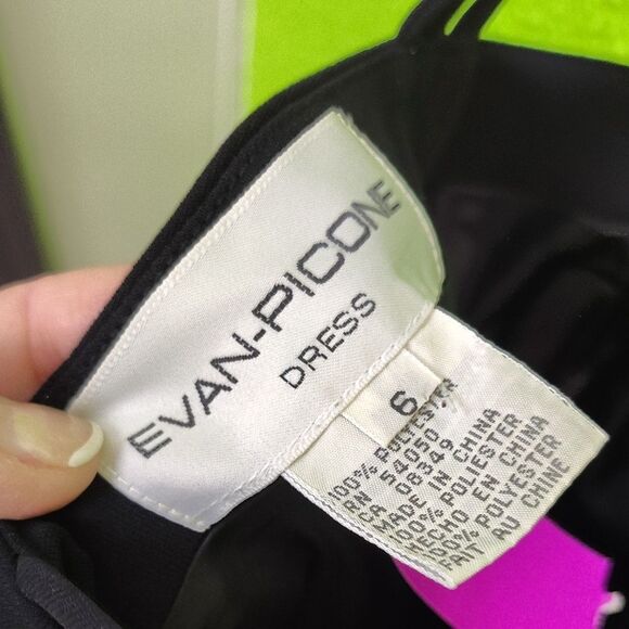 Evan Picone Black Sheath Cocktail Dress - Picture 2 of 4